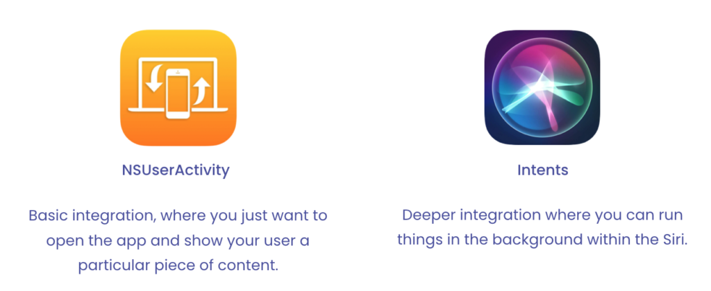 NSUserActivity & Intents - examples of Siri shortcuts